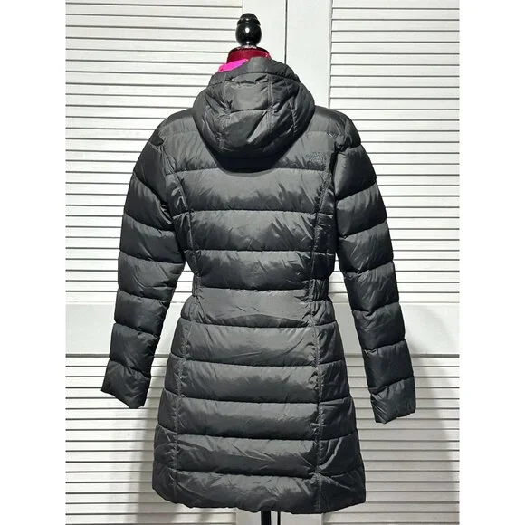 The North Face Women's Charcoal Gray Jenae 550 Down Puff Parka Coat Size M 3041 - Picture 6 of 13